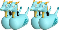 Hearthsong Hop N Go Inflatable Unicorn Riding Bouncy Hopping Toys - Dragon / 4 Pack