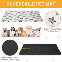 4 Pcs Dog Crate Pads Soft Warm - Rectangular 18 x 24 x 1.6 Inch / Star / White - image 3