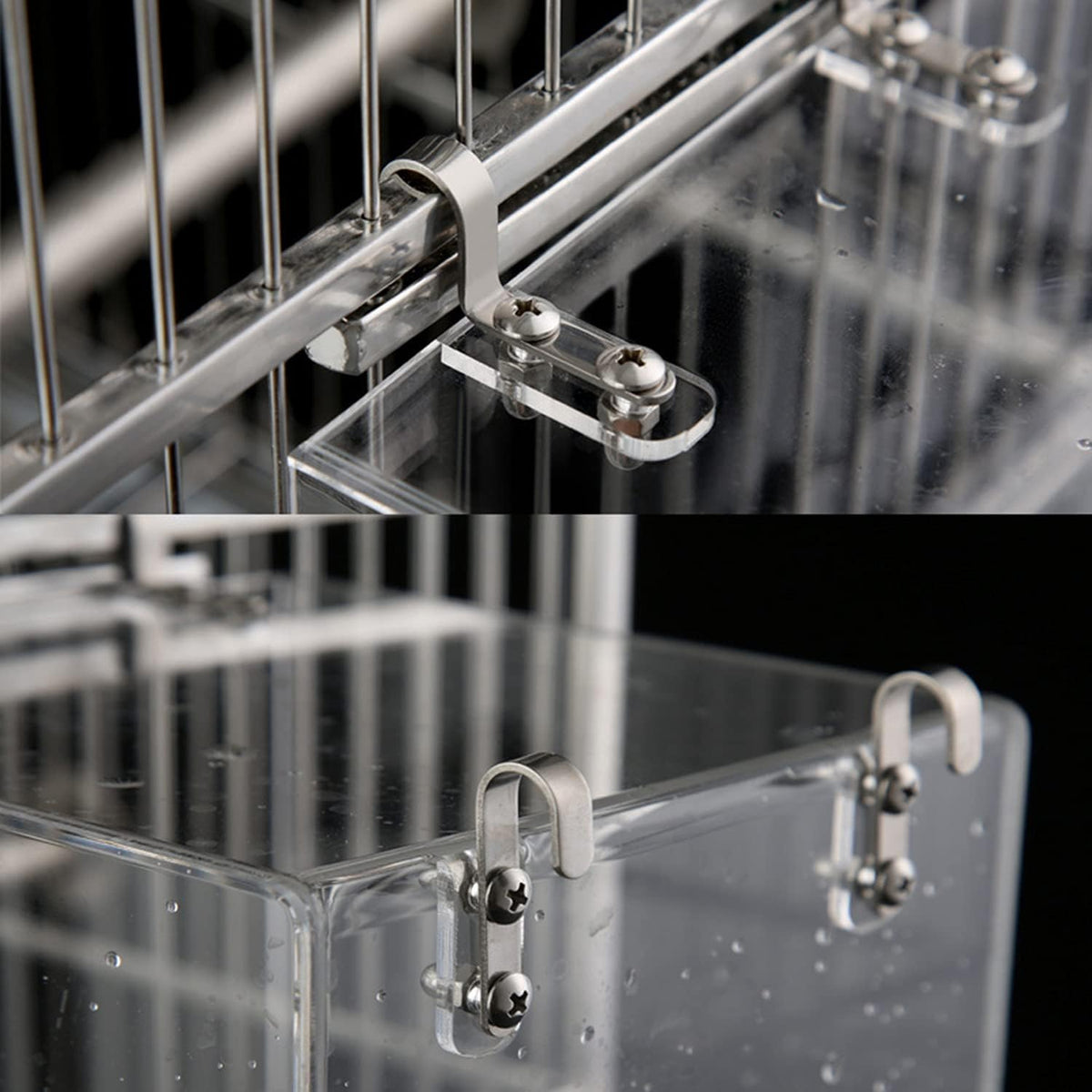 GURECOD Hanging Bird Bath Cube Bird Bathtub Bath Shower Box Bowl Cage - 5.1 x 5.1 x 4.3 inch - image 3