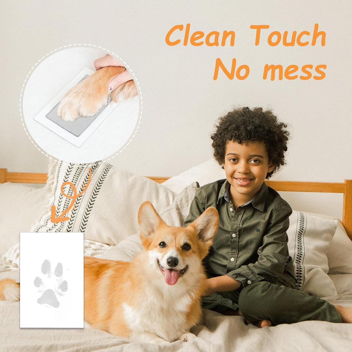 Inkless Paw Print Kit, Dog Paw Print Kit, Dog Nose Print Kit - Gold/Silver / Medium-Large 4 Pack - image 2