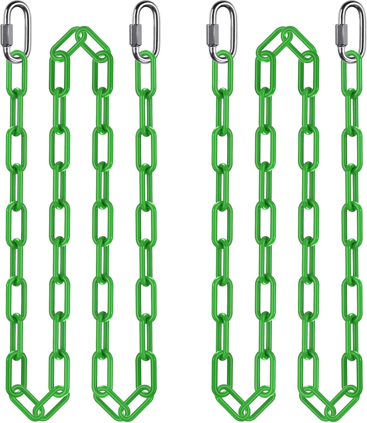 BeneLabel 40 inch yellow coated heavy duty hanging chains with carabiners - view 4