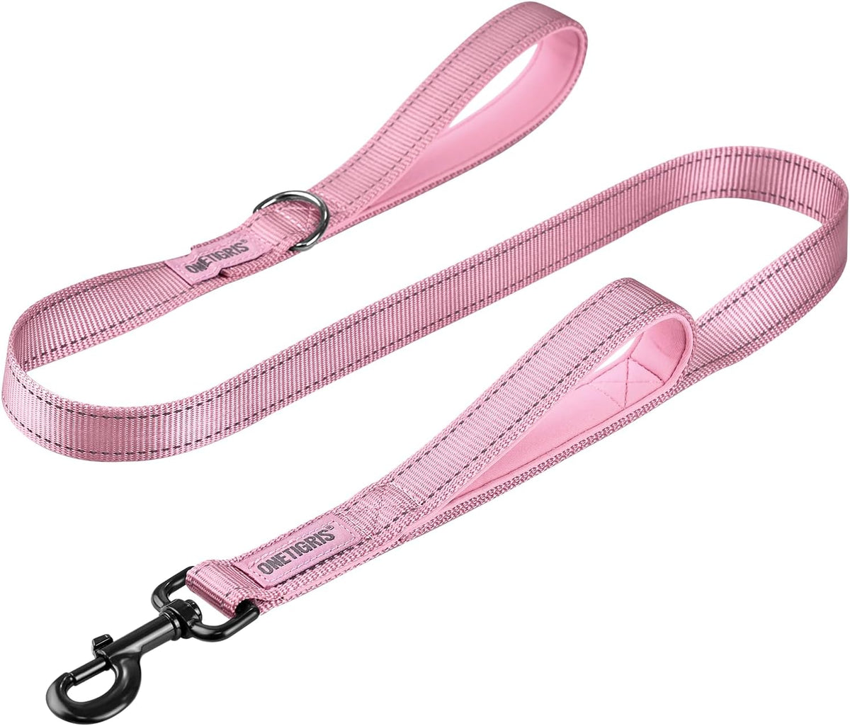 OneTigris No-Pull Dog Leash with Handle for Medium Large Dogs – Essentials for Dogs - Pink / 4FT