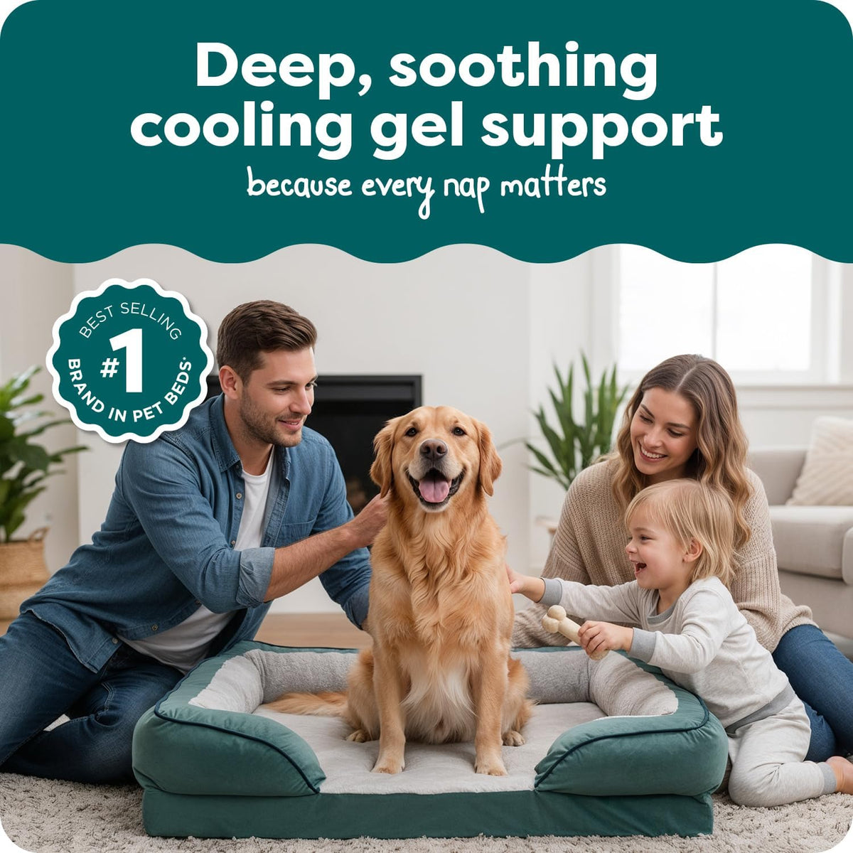 FurHaven Cooling Gel Dog Bed for Large Dogs - Jumbo / Celadon Green - image 2