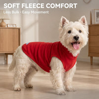 2 Pack Fleece Dog Sweater Pullover Lightweight Reflective Jacket – Essentials for Dogs - Red & Buffalo Plaid / Medium - image 2