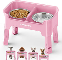 URPOWER Elevated Dog Bowls - Pink / Small