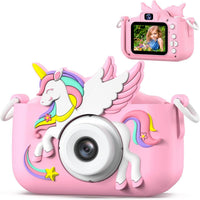 Dinosaur Kids Camera for Boys Girls - Colorful Pink