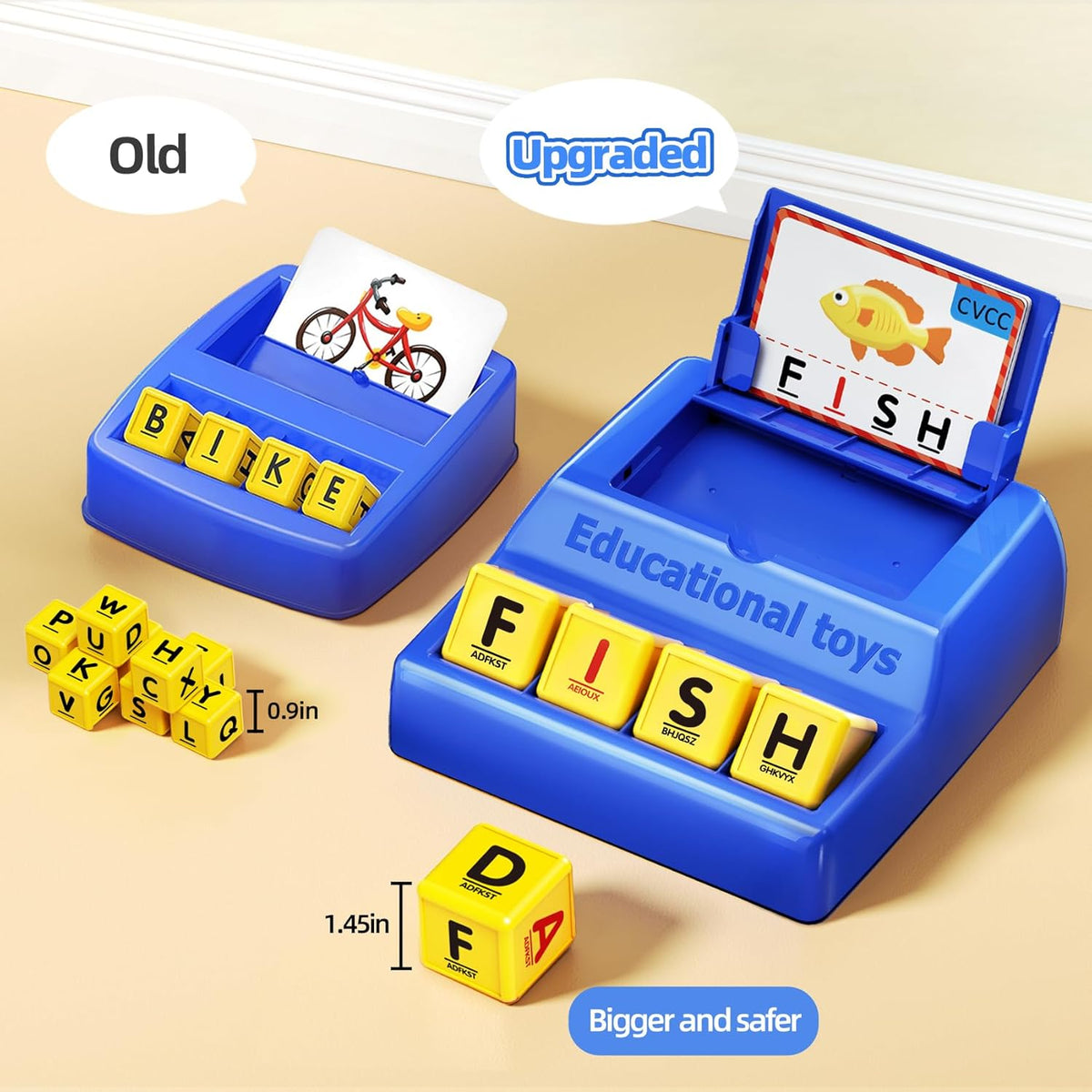 Montessori Matching Letter Game Toys for 3 4 5 Year Old Boy Girl - Big Size-Blue - image 4