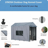 Outdoor Dog Kennel Cover, 8.1'Dx4.1'Wx6H, Full Coverage Black – Essentials for Dogs - Gray / 8.1'D x 4.1'W x 6'H - image 3