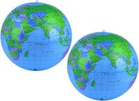 Coopay inflatable globe beach ball 2 pack, 12 inch PVC world map balls - view 3