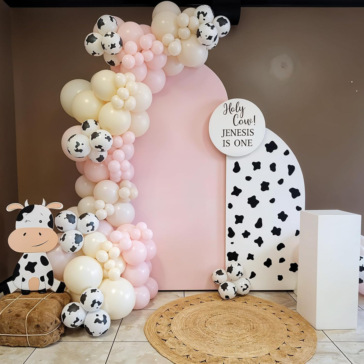Pastel Balloons Whimsical Christmas Rainbow Colorful Birthday Balloon – Fun for Kids & Family - Pastel Pink Cow - image 3