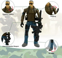 Army Men Action Figures, Soldiers Toys with Weapons for Boys 4-7 - Blue - image 2