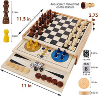 Juegoal 7-in-1 Wooden Board Game Set for Kids Adults - image 4
