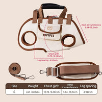 Portable Breathable Pet Carrier Sling & Backpack for Dogs & Cats, Adjustable Full-Body Harness with Traction Leash, Crossbody & Car-Friendly (Small)