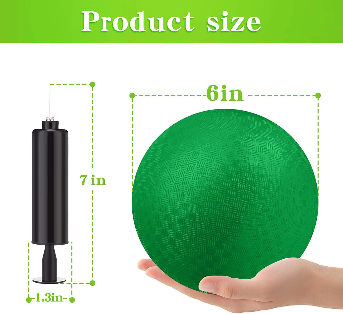 Yunsailing bulk dodgeballs, 24 6 inch playground balls with air pump - view 11