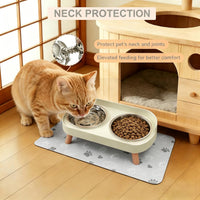 Elevated Dog Bowl, Raised Feeding Stand with Mat for Small Dogs Under – Essentials for Dogs - White / Small - image 2