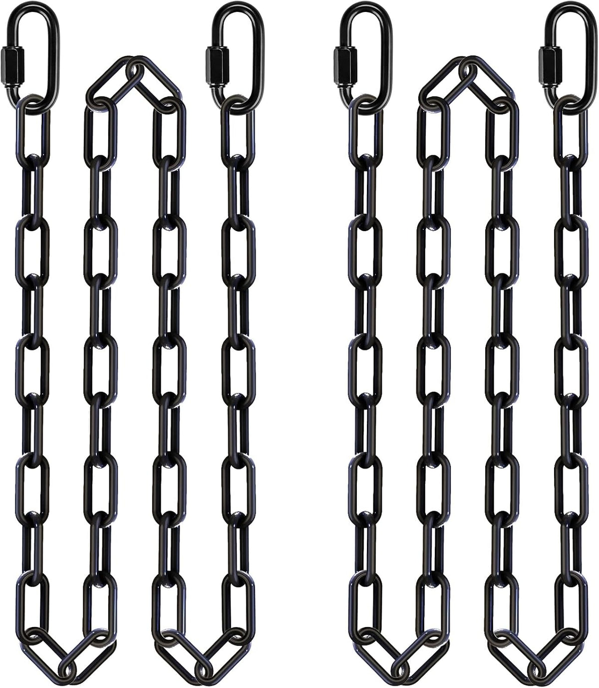 BeneLabel 40 inch yellow coated heavy duty hanging chains with carabiners - view 3