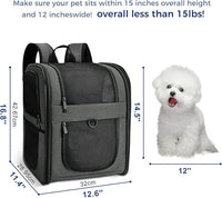 Apollo Walker Pet Carrier Backpack for 4-15lb Cats and Dogs, Puppies, Safety Features and Cushion Back Support | for Travel, Hiking, Outdoor Use (Gray)