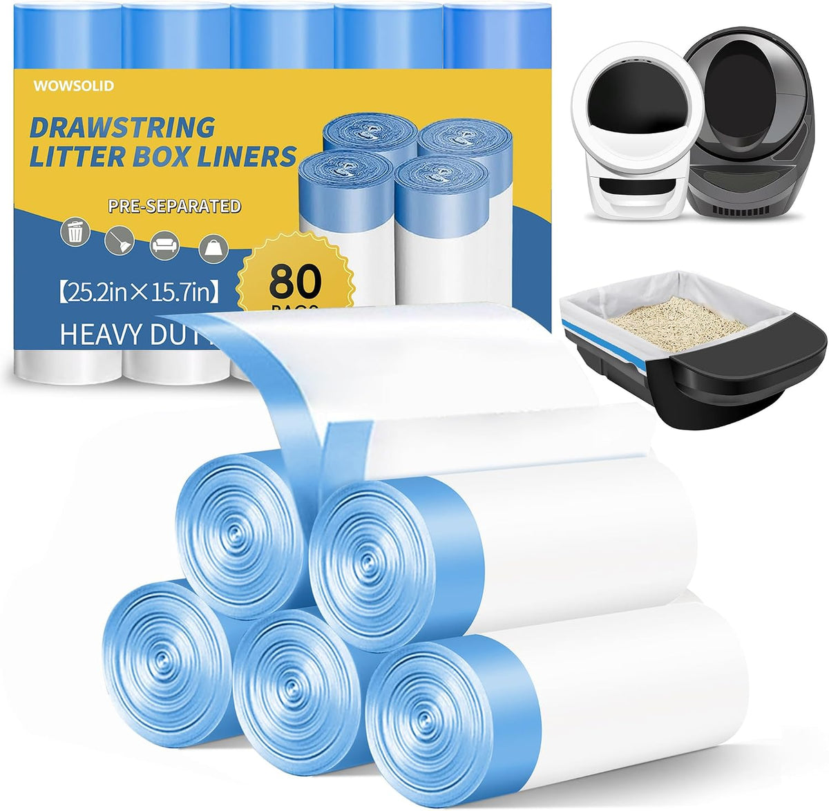 80 Count Automatic Litter Box Bags