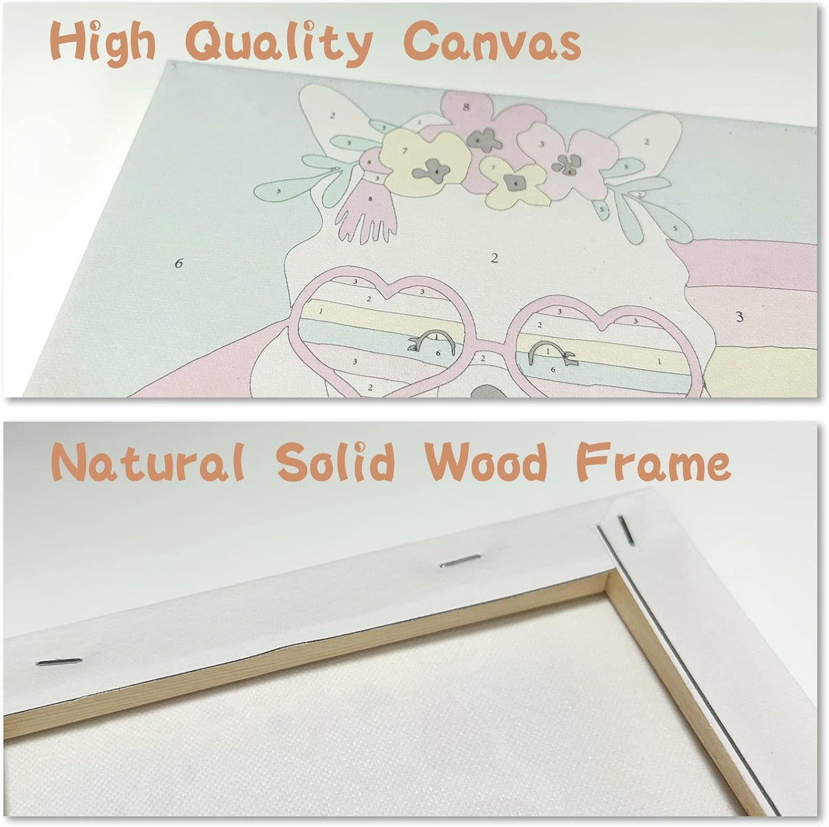 CarlonLin framed paint by number for kids, 4 pack of 8x8 inch canvas kits - view 5