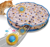 Giociv Interactive Cat Toys Ball Fast Rolling in Pouch - Blue