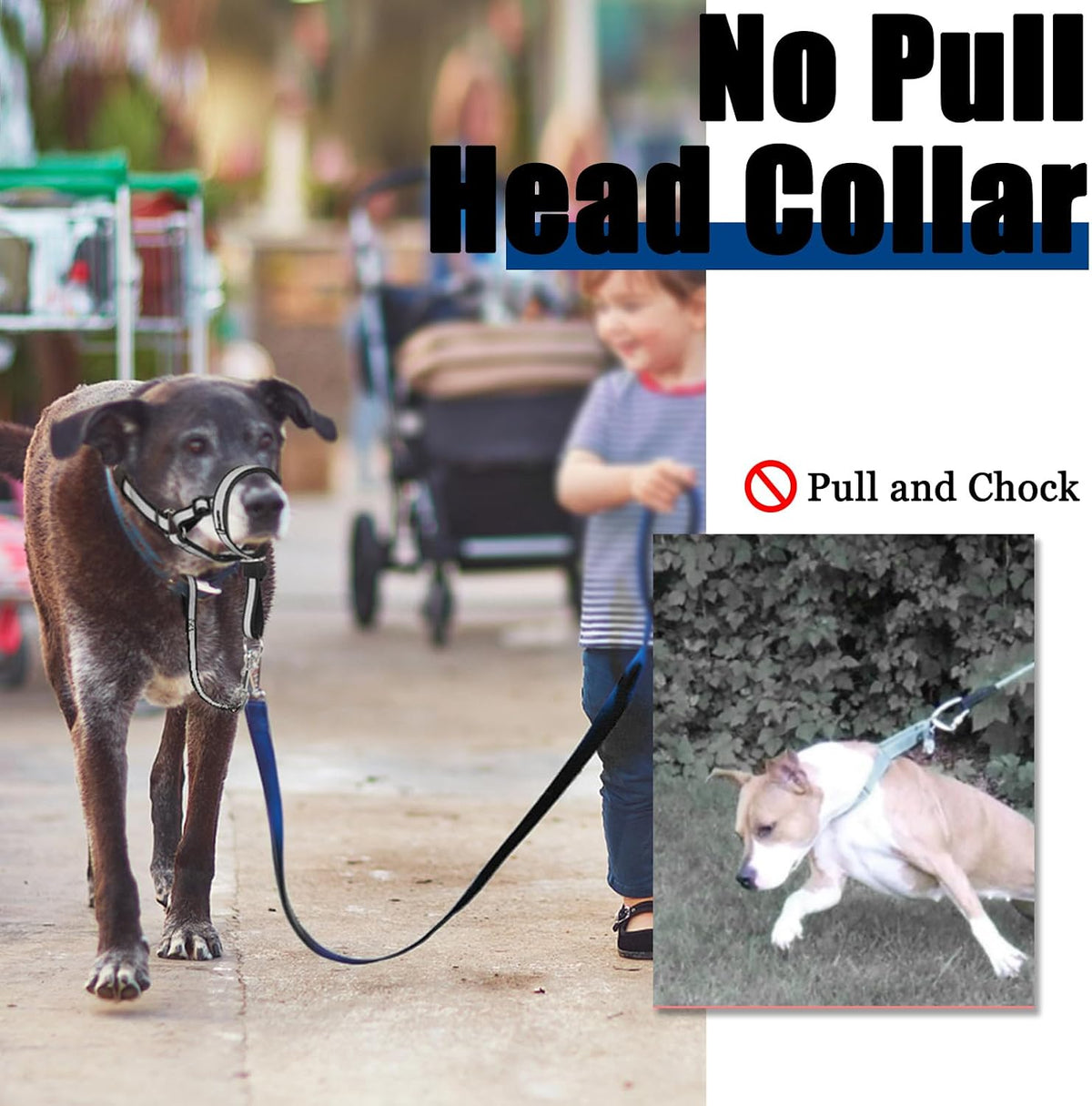 Reflective Head Collar, No Pull Collar for Small Medium Dogs – Essentials for Dogs - Black / M (Snout Cir: 8"-11”) - image 4