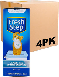 Fresh Step Drawstring Cat Litter Liners, Scented, 2-Pk - Fresh Scent / 7 Count (Pack of 4)
