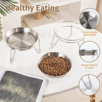 Elevated Cat Bowls,6.7" Extra Wide Raised Stainless Steel Cat Food Bowls with Anti-Slip Metal Stand - 1 bowl with stand - image 4