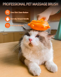 Pet Demon Brush, Cute Self Cleaning Slicker Brush for Dogs Cats Puppy Rabbit, Professional Pet Grooming Hair Removal Tool for Short & Long Hair