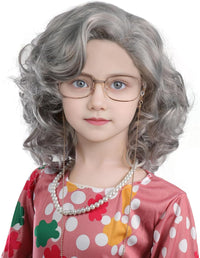 MUPUL kids long black braided wig with bangs for Halloween costumes - view 30