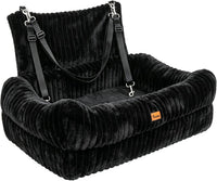 Pawaboo Dog Car Seat Bed, Memory Foam Booster for Medium/Large Dogs, Beige – Essentials for Dogs - Black