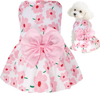 choyaxo Floral Dog Dress Cute Dog Skirt Pet Dress Summer Pet Clothes - Floral / Medium