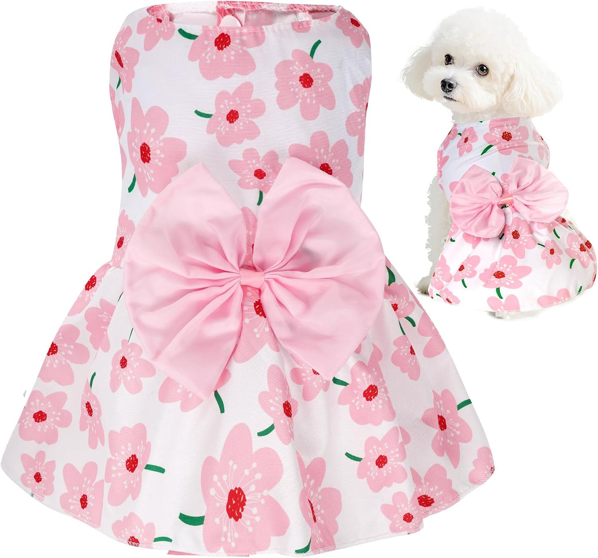 choyaxo Floral Dog Dress Cute Dog Skirt Pet Dress Summer Pet Clothes - Floral / Medium