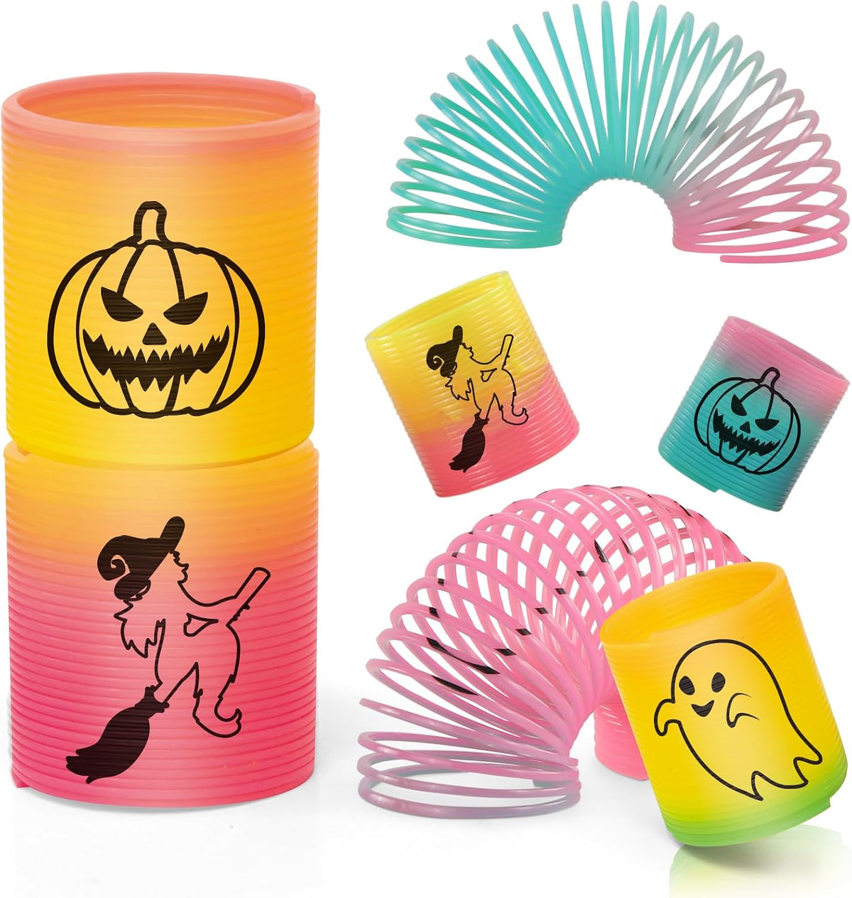 CLEVERZONE 36 Packs Spring Rainbow Magic Fidget Stress Coil Mini - Halloween - image 4