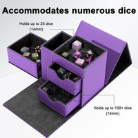 Stepane dice tray and dice tower storage box in black and red PU leather with drawers - view 19