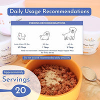 PawCo Magic Topper Hip & Joint Support - Vegan Dog Topper with Omega-3, Grain-Free Meal Enhancer for Senior Dogs, 160g