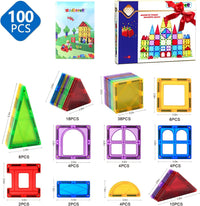 Magnetic Tiles Kids Magnetic Blocks 32PCS Building Sets for Kids Ages - 100pcs Magnetic Tiles - image 2