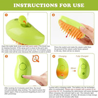 2024 Multifunctional Pet Brush for Detangling and Hair Removal - 3-in-1 Grooming Comb with Massage Function for Cats and Dogs (Khaki)