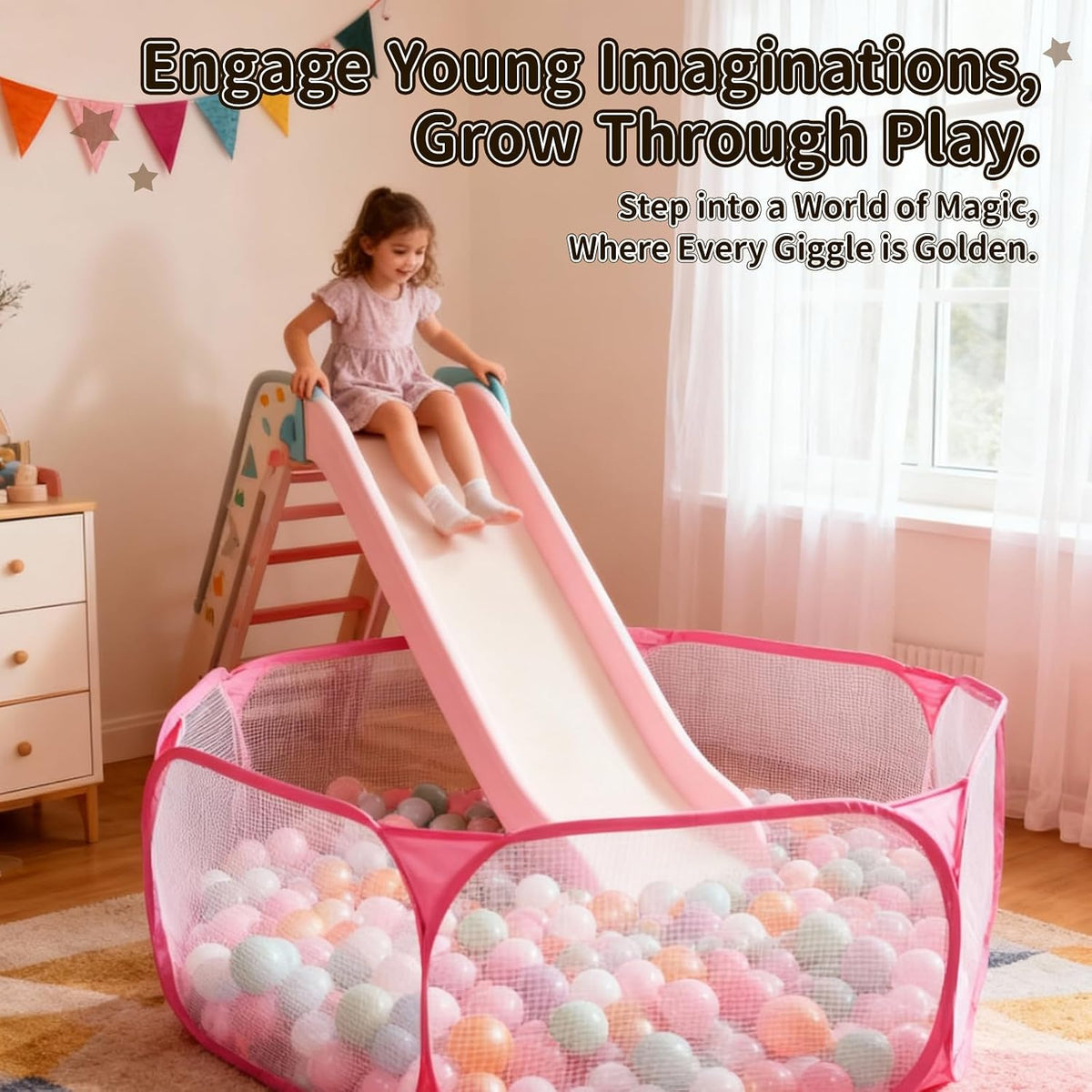 STARBOLO Gray Kids Ball Pit - Pink - image 2