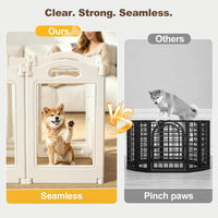 Foldable Clear Acrylic Dog Playpen with Door - White / 18 panels + 1 door / 23.6 inches - image 3