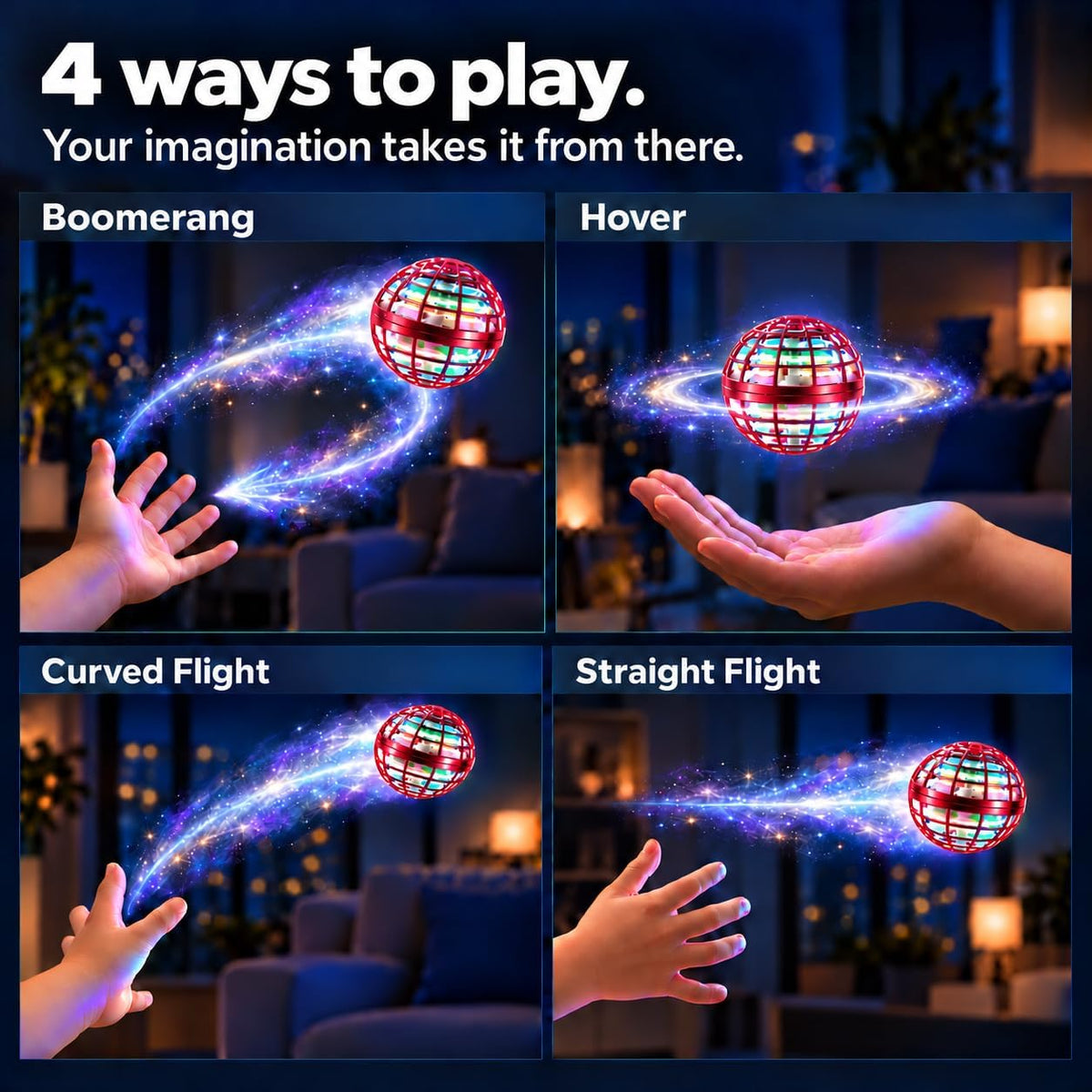 AMERFIST Flying Orb Ball Toy - Red - image 4