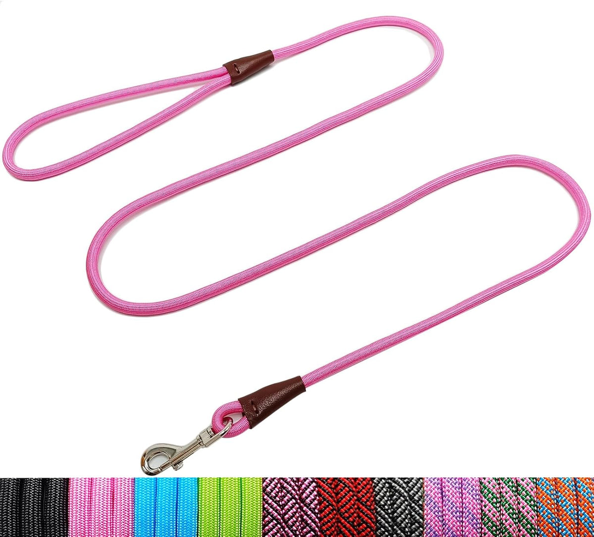 WYuZe 5ft Puppy Leash for Small Dogs Cats - Pink / 5 FT (3~18 lbs)