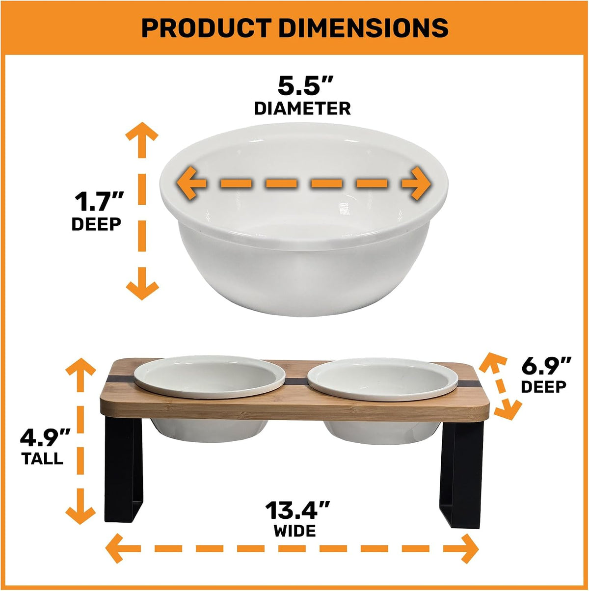 Elevated Cat Bowl Stand for Food and Water - Ceramic Round Bowl with Stand - image 4