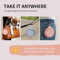 Collapsible Dog Bowls 2-Pack - 12 OZ Macaron Pink and Blue - image 4