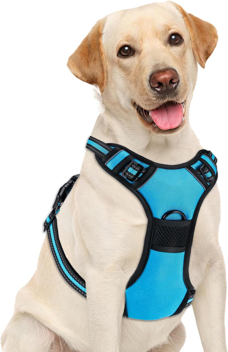 Dog Harness, No Pull Pet Vest for Large Dog, Easy On & Off - Blue / Small