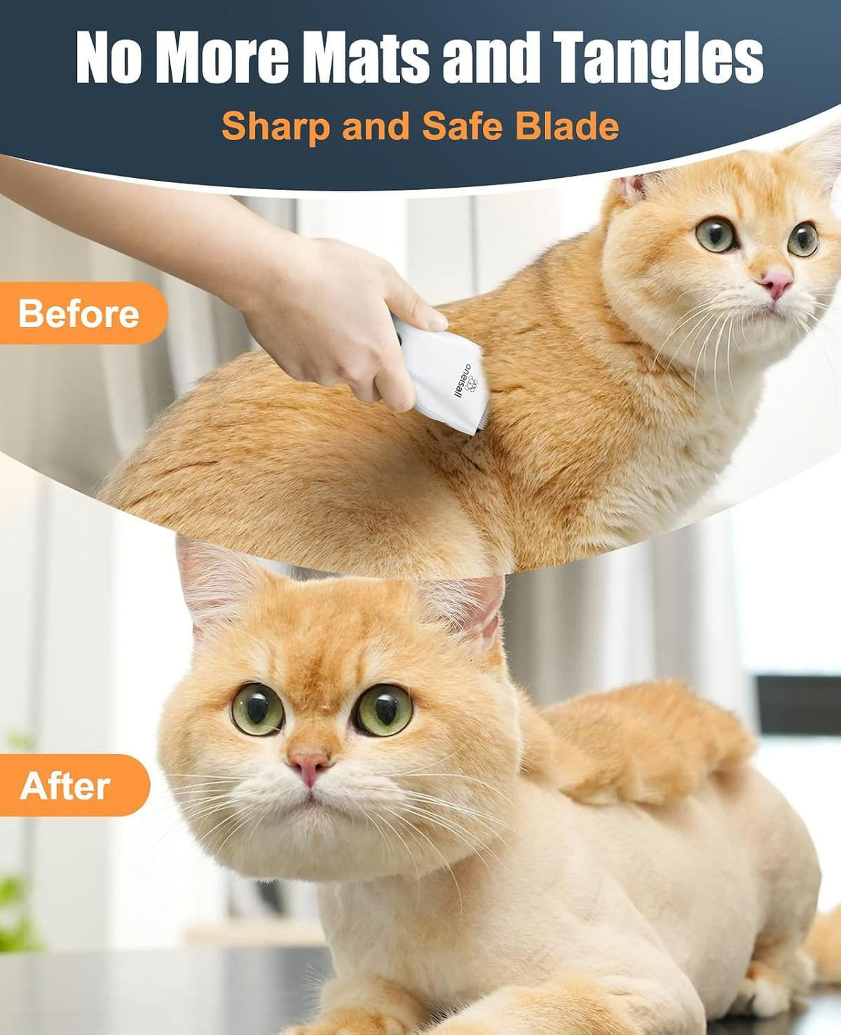 oneisall Pet Clippers for Cat Matted Hair - White / Standard - image 4