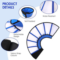 KOESON Dog Cone, Soft Cones for Small Dogs to Stop Licking, Adjustable Doggie Recovery Collar, Lightweight Comfy Dog Cone Collar After Surgery for Wound Healing,Spay, Neuter, Blue S