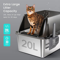 Tripamin 15”Stainless Steel Cat Litter Box Enclosure - Translucent black / XX-Large - image 3