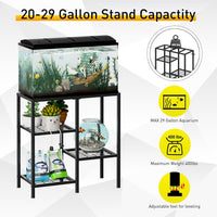 Two-tier metal aquarium stand for 10, 20 and 29 gallon tanks with adjustable anti-slip feet - view 2