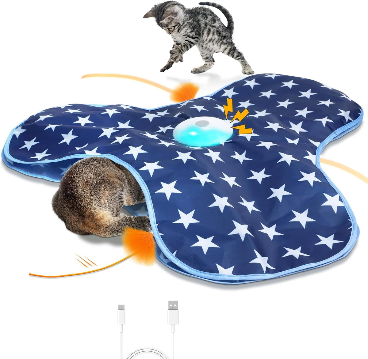 Interactive Cat Toys for Indoor Cats, Cat Exercise Toys – Essentials for Cats - Dark Blue