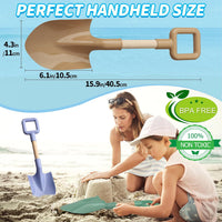 Amarlozn 16 inch kids beach sand shovels with long wooden handles, avocado color set of 3 - view 5